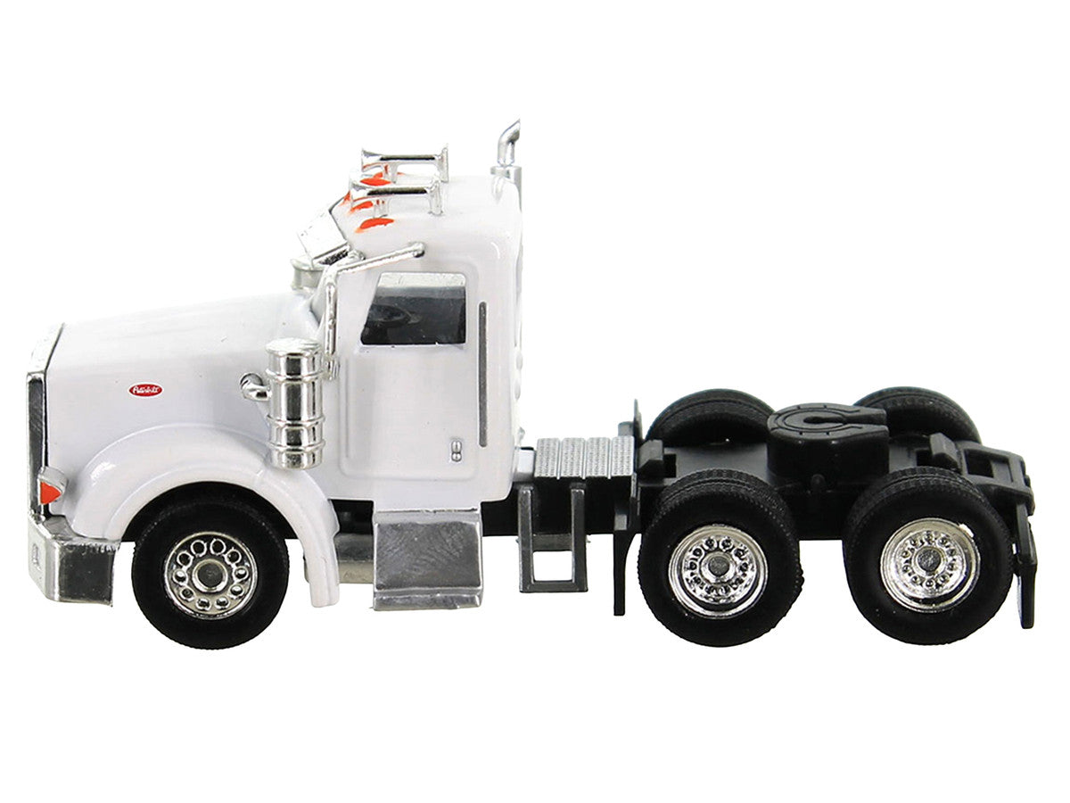 Peterbilt 367 Truck Tractor with Day Cab White and Articulated Tank Trailer "Cemex" White with Blue Stripes Combo Set 1/87 (HO) Plastic Model Car by HO Logistics by HO Logistics Replicas