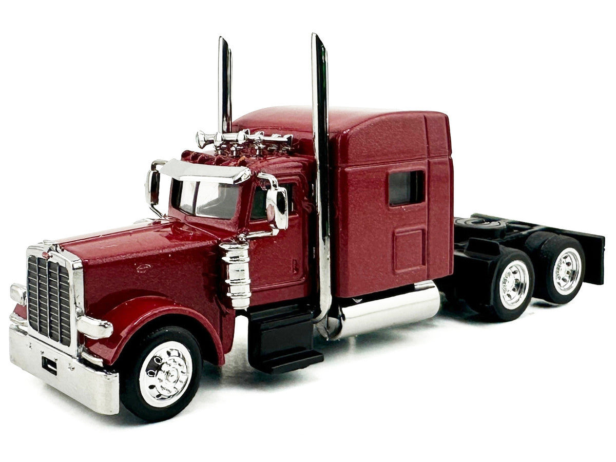 Peterbilt 389 Truck Tractor with Sleeper Cab Red Metallic 1/87 (HO) Scale Plastic Model Car by HO Logistics by HO Logistics Replicas