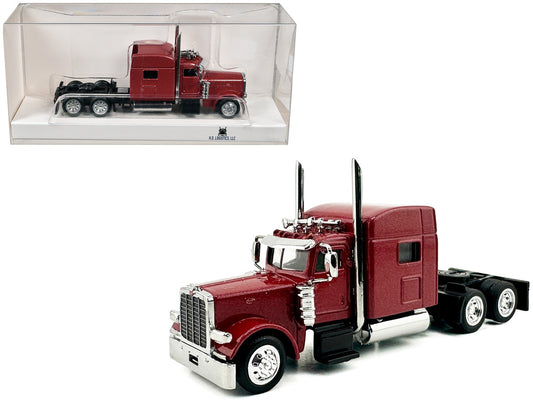 Peterbilt 389 Truck Tractor with Sleeper Cab Red Metallic 1/87 (HO) Scale Plastic Model Car by HO Logistics by HO Logistics Replicas
