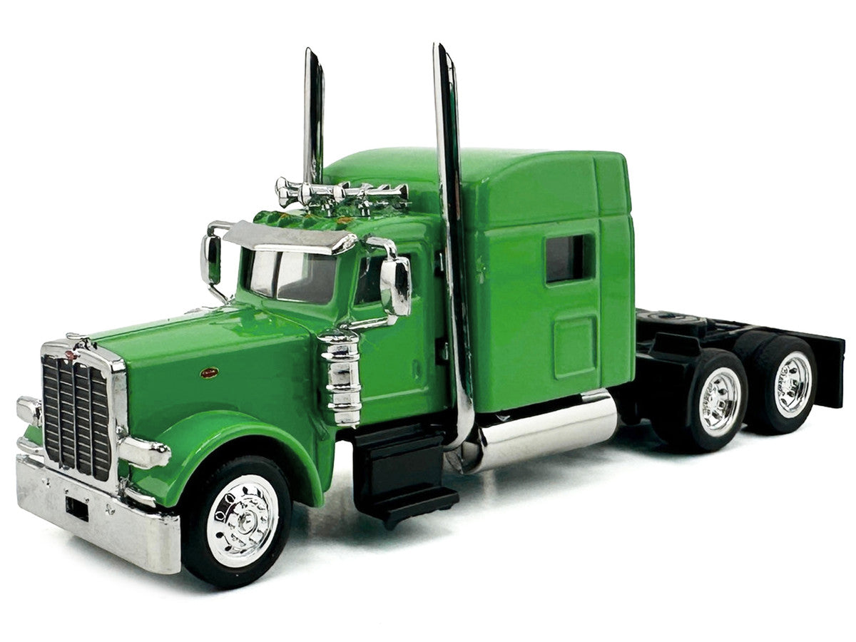 Peterbilt 389 Truck Tractor with Sleeper Cab Lime Green 1/87 (HO) Scale Plastic Model Car by HO Logistics by HO Logistics Replicas