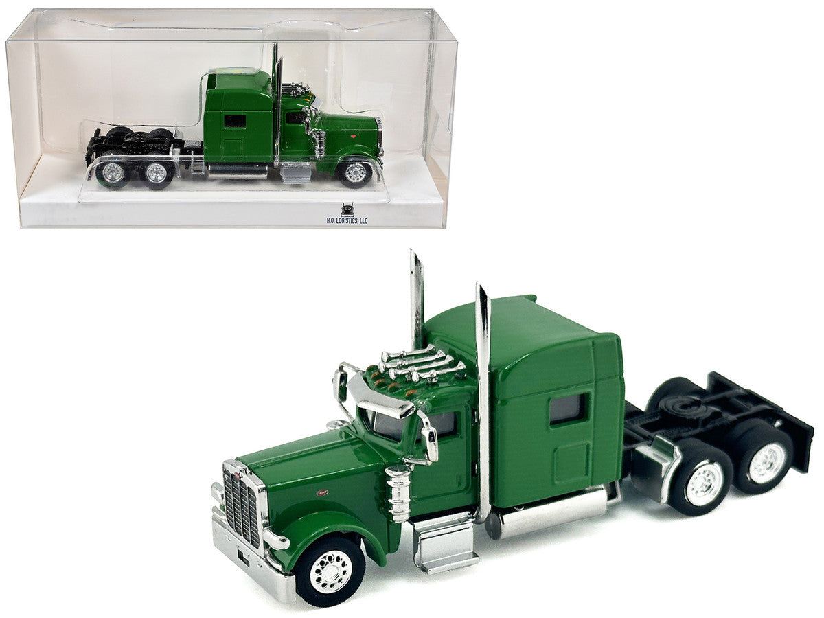 Peterbilt 389 Truck Tractor with Sleeper Cab Green 1/87 (HO) Scale Plastic Model Car by HO Logistics by HO Logistics Replicas