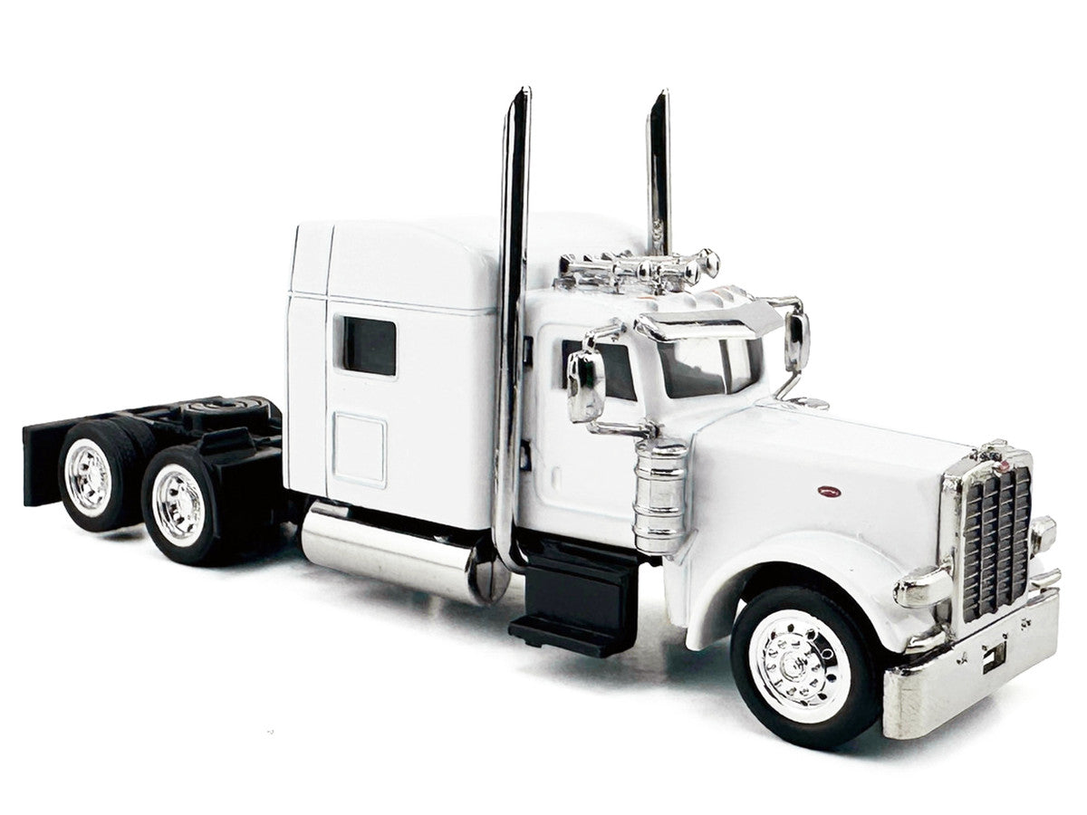 Peterbilt 389 Truck Tractor with Sleeper Cab White 1/87 (HO) Scale Plastic Model Car by HO Logistics by HO Logistics Replicas