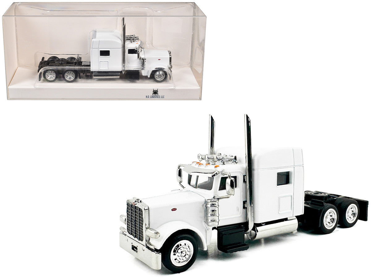 Peterbilt 389 Truck Tractor with Sleeper Cab White 1/87 (HO) Scale Plastic Model Car by HO Logistics by HO Logistics Replicas