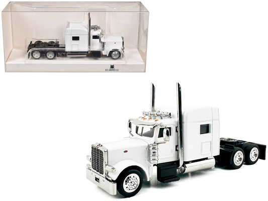 Peterbilt 389 Truck Tractor with Sleeper Cab White 1/87 (HO) Scale Plastic Model Car by HO Logistics by HO Logistics Replicas
