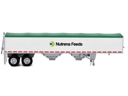 Covered Grain Trailer White with Green Tarp "Nutrena Feeds" 1/87 (HO) Plastic Model Car by HO Logistics by HO Logistics Replicas