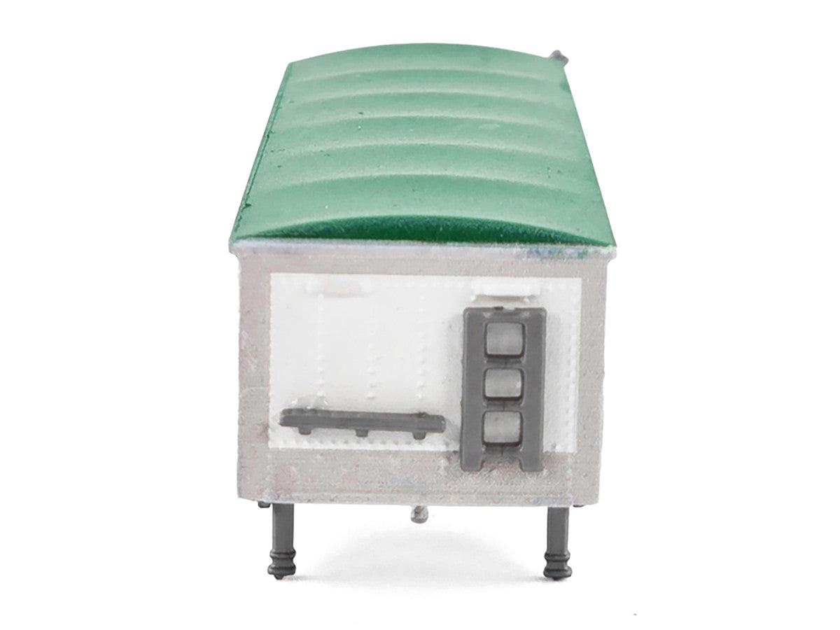 Covered Grain Trailer White with Green Tarp 1/87 (HO) Plastic Model Car by HO Logistics by HO Logistics Replicas