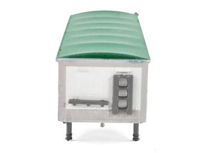 Covered Grain Trailer White with Green Tarp 1/87 (HO) Plastic Model Car by HO Logistics by HO Logistics Replicas