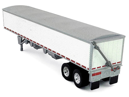 Covered Grain Trailer White with Silver Tarp 1/87 (HO) Plastic Model Car by HO Logistics by HO Logistics Replicas