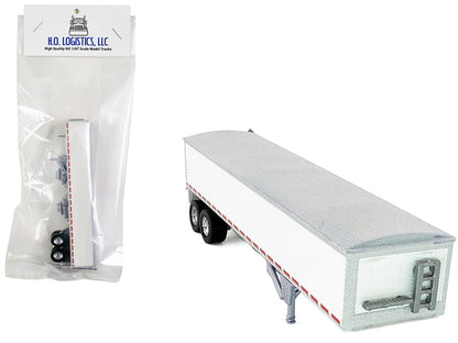 Covered Grain Trailer White with Silver Tarp 1/87 (HO) Plastic Model Car by HO Logistics by HO Logistics Replicas