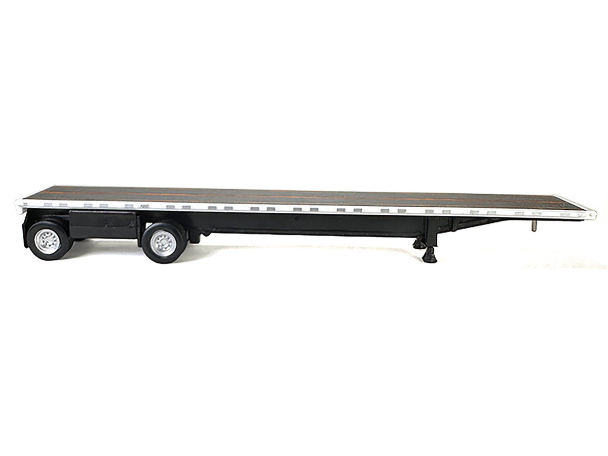 High Boy Spread Axle Flatbed Trailer White 1/87 (HO) Plastic Model Car by HO Logistics by HO Logistics Replicas