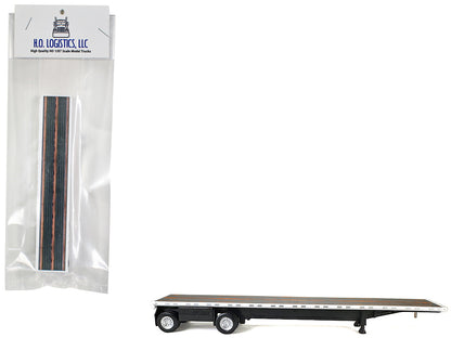 High Boy Spread Axle Flatbed Trailer White 1/87 (HO) Plastic Model Car by HO Logistics by HO Logistics Replicas
