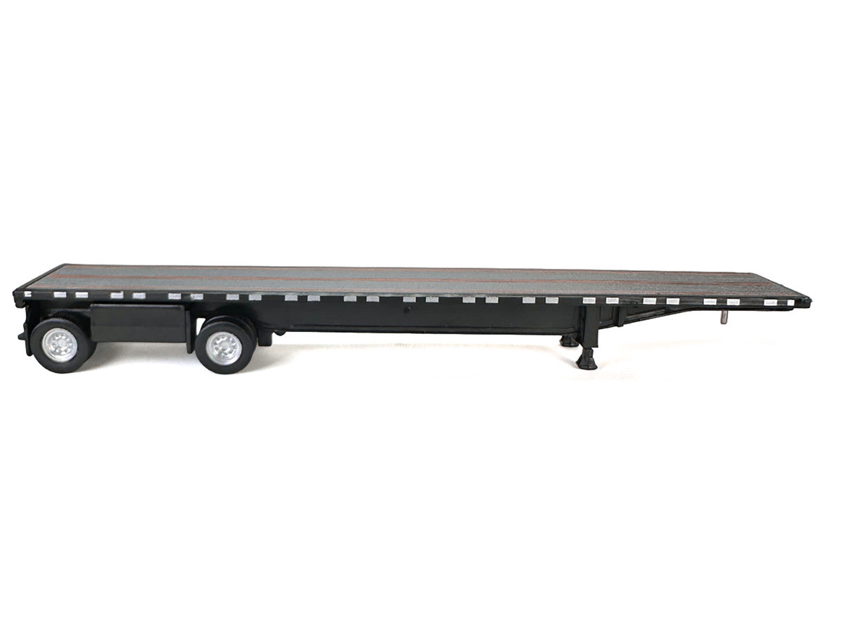 High Boy Spread Axle Flatbed Trailer Black 1/87 (HO) Plastic Model Car by HO Logistics by HO Logistics Replicas