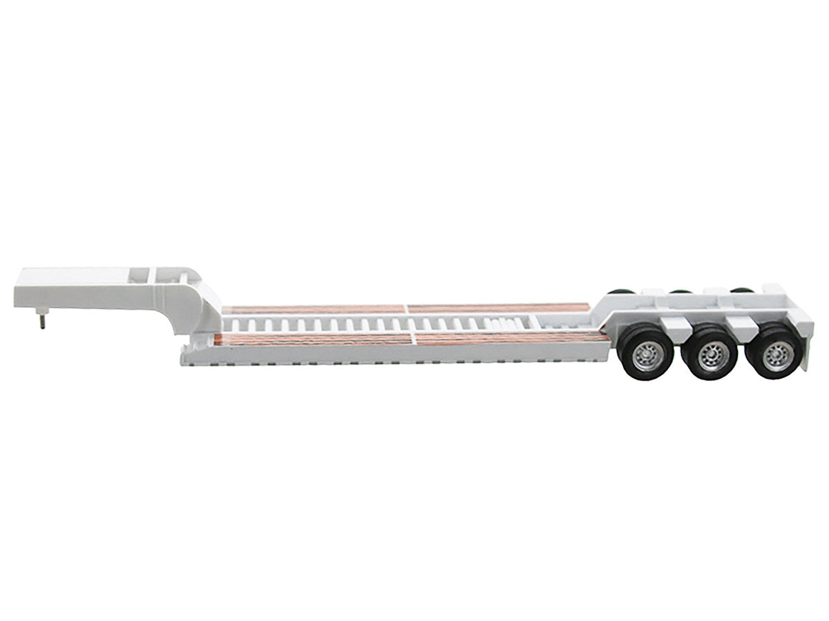 Low Boy Flatbed Trailer White 1/87 (HO) Plastic Model Car by HO Logistics by HO Logistics Replicas