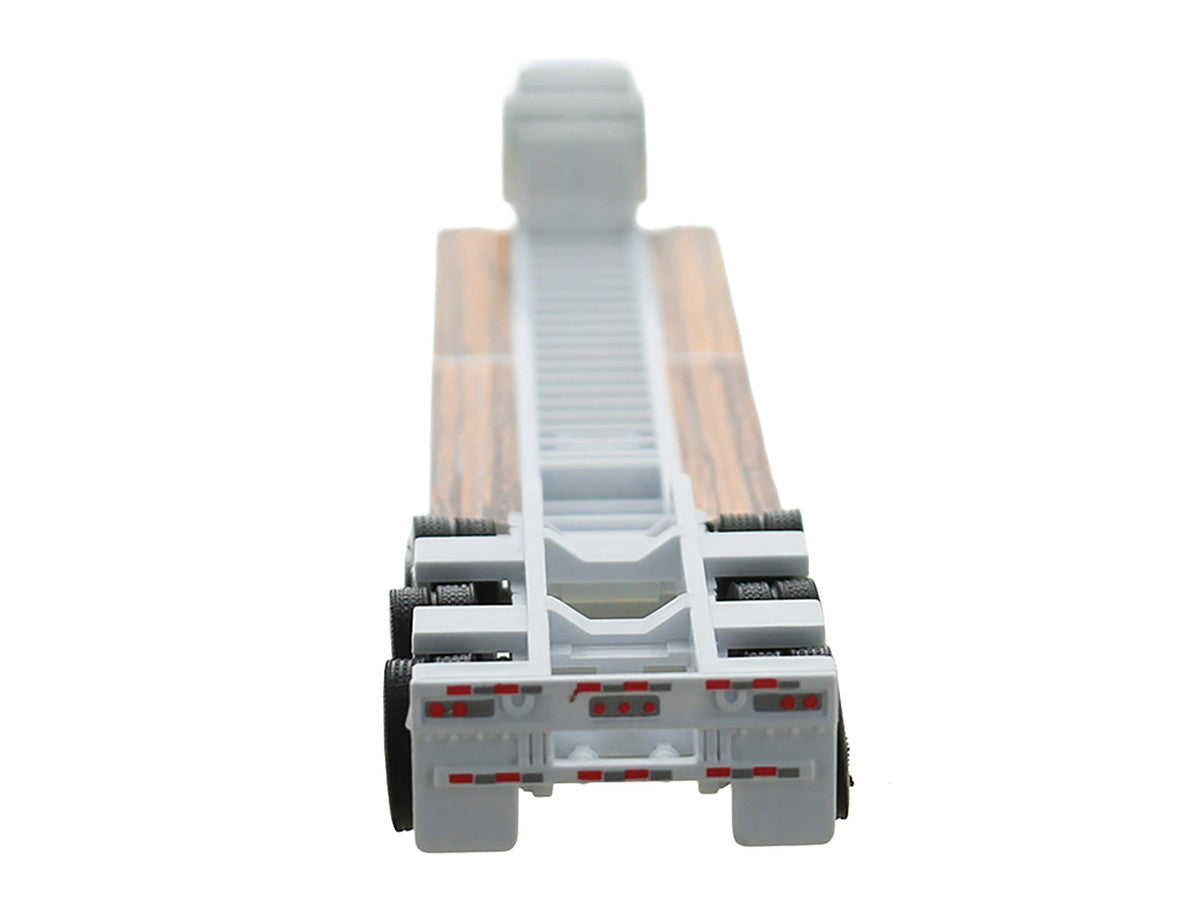 Low Boy Flatbed Trailer White 1/87 (HO) Plastic Model Car by HO Logistics by HO Logistics Replicas