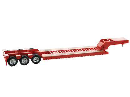 Low Boy Flatbed Trailer Red 1/87 (HO) Plastic Model Car by HO Logistics by HO Logistics Replicas