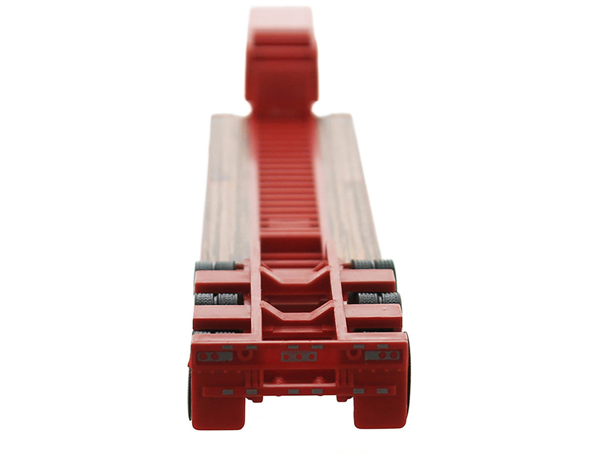 Low Boy Flatbed Trailer Red 1/87 (HO) Plastic Model Car by HO Logistics by HO Logistics Replicas