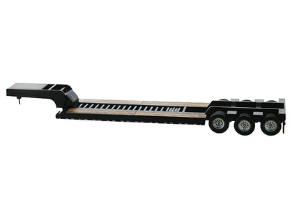 Low Boy Flatbed Trailer Black 1/87 (HO) Plastic Model Car by HO Logistics by HO Logistics Replicas
