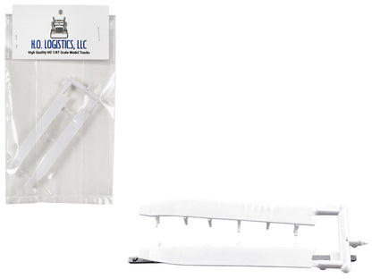 Trailer Wind Skirts for 53' Dry Vans White 1/87 (HO) Plastic Model Car by HO Logistics by HO Logistics Replicas