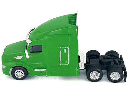 Peterbilt 579 Sleeper Cab Lime Green 1/87 (HO) Plastic Model Car by HO Logistics by HO Logistics Replicas