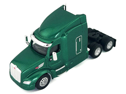 Peterbilt 579 Sleeper Cab Green Metallic 1/87 (HO) Plastic Model Car by HO Logistics by HO Logistics Replicas