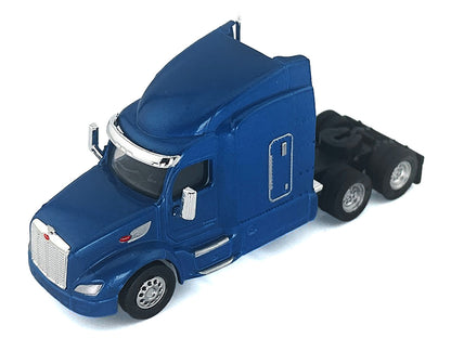 Peterbilt 579 Sleeper Cab Blue Metallic 1/87 (HO) Plastic Model Car by HO Logistics by HO Logistics Replicas
