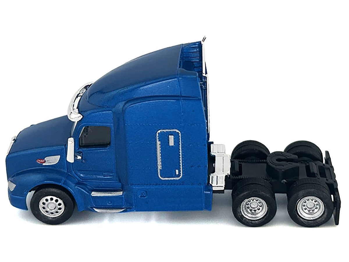 Peterbilt 579 Sleeper Cab Blue Metallic 1/87 (HO) Plastic Model Car by HO Logistics by HO Logistics Replicas