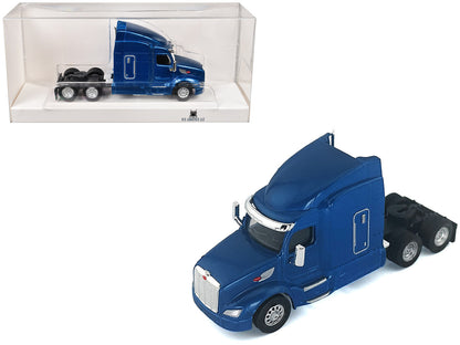 Peterbilt 579 Sleeper Cab Blue Metallic 1/87 (HO) Plastic Model Car by HO Logistics by HO Logistics Replicas