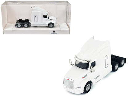 Peterbilt 579 Sleeper Cab White 1/87 (HO) Plastic Model Car by HO Logistics by HO Logistics Replicas