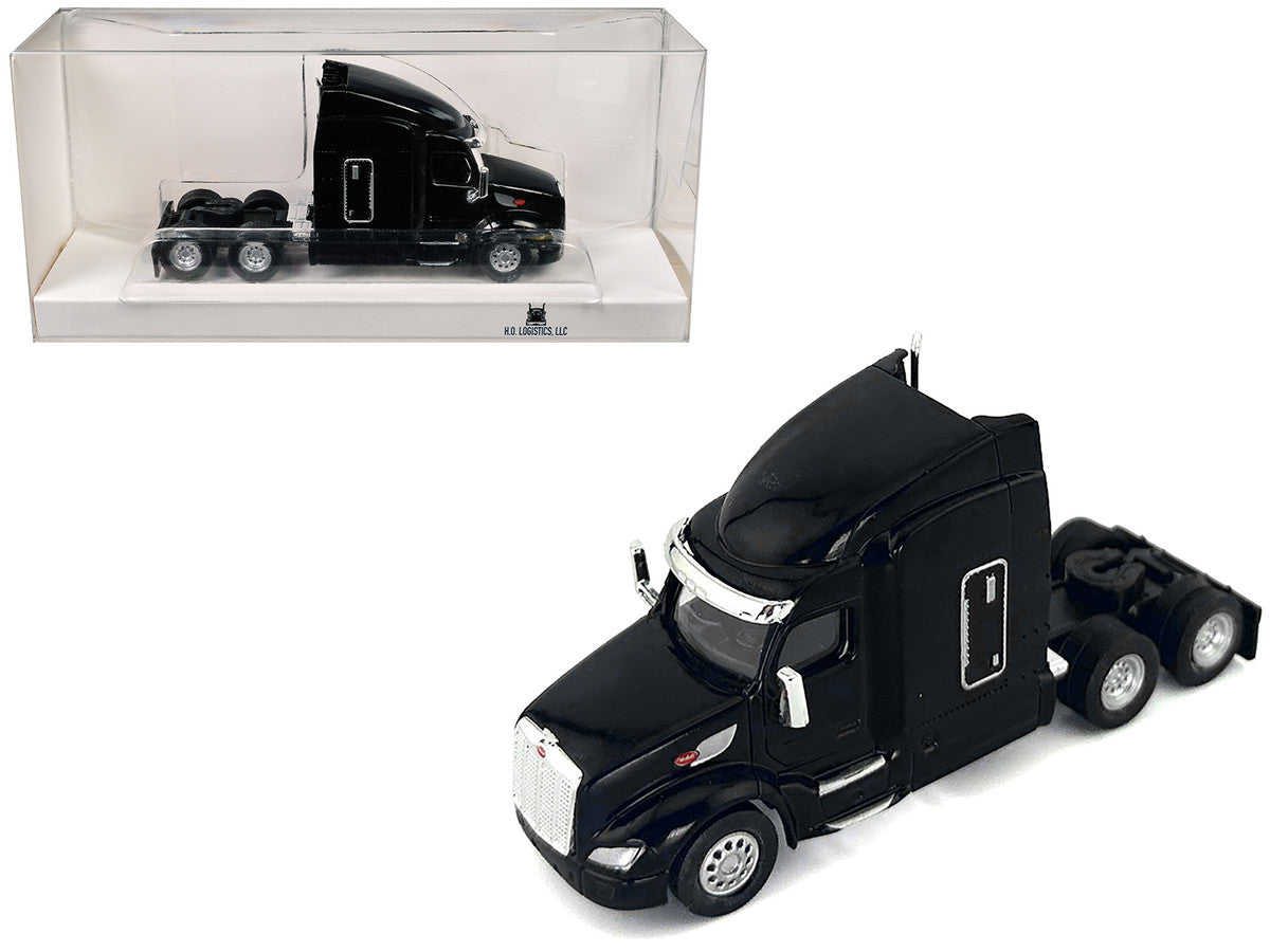 Peterbilt 579 Sleeper Cab Black 1/87 (HO) Plastic Model Car by HO Logistics by HO Logistics Replicas