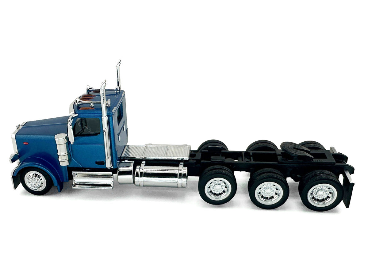 Peterbilt 589 3-Axel Day Cab Blue Metallic 1/87 (HO) Plastic Model Car by HO Logistics by HO Logistics Replicas