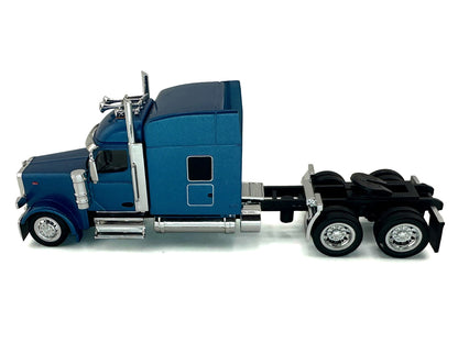 Peterbilt 589 with Stand Up Sleeper Cab Blue Metallic 1/87 (HO) Plastic Model Car by HO Logistics by HO Logistics Replicas