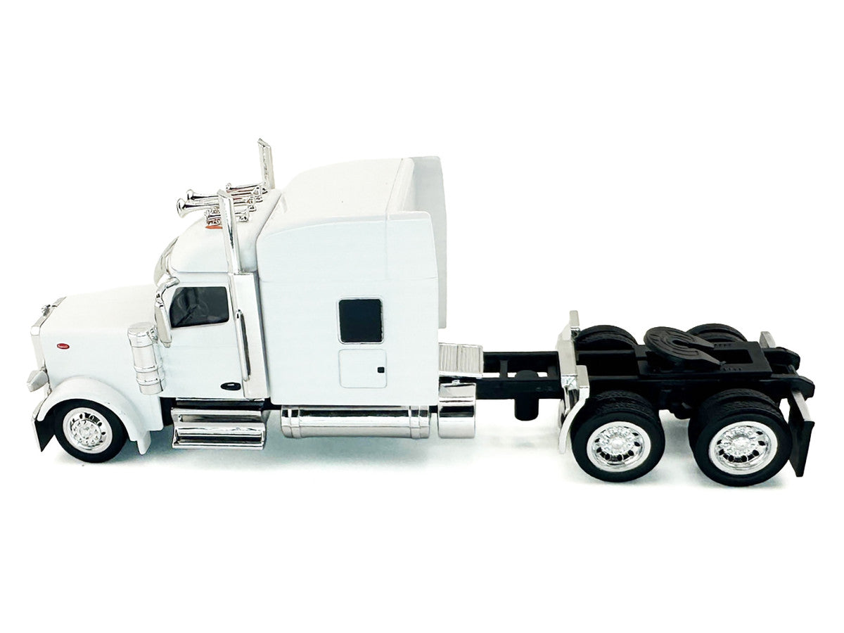 Peterbilt 589 with Stand Up Sleeper Cab White 1/87 (HO) Plastic Model Car by HO Logistics by HO Logistics Replicas