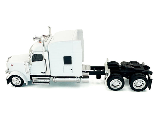 Peterbilt 589 with Stand Up Sleeper Cab White 1/87 (HO) Plastic Model Car by HO Logistics by HO Logistics Replicas