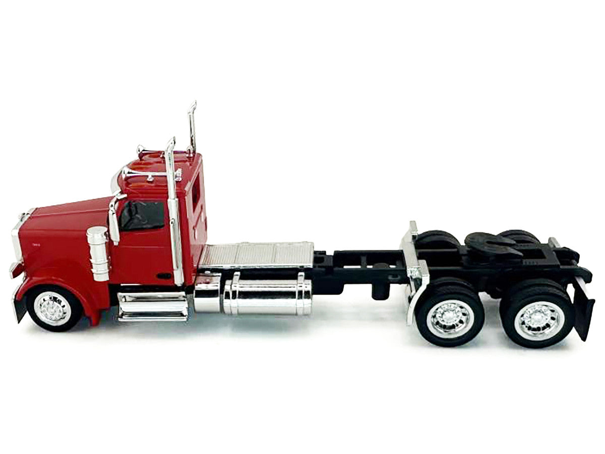 Peterbilt 589 2-Axel Day Cab Red 1/87 (HO) Plastic Model Car by HO Logistics by HO Logistics Replicas