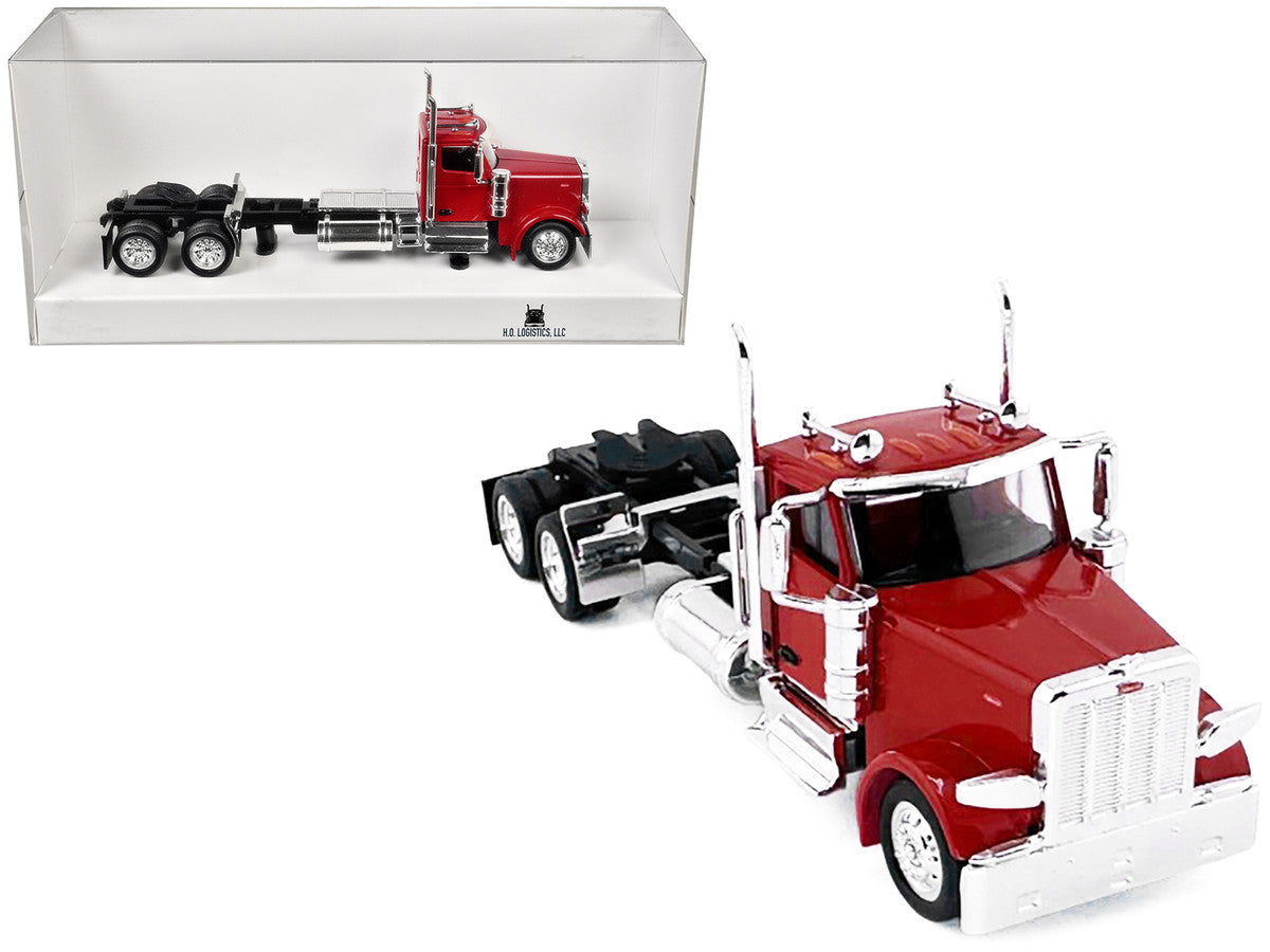 Peterbilt 589 2-Axel Day Cab Red 1/87 (HO) Plastic Model Car by HO Logistics by HO Logistics Replicas
