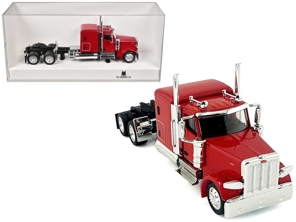 Peterbilt 589 Truck with 72 Inch Sleeper Red 1/87 (HO) Plastic Model Car by HO Logistics by HO Logistics Replicas