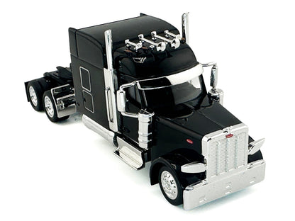 Peterbilt 589 with Stand Up Sleeper Cab Black 1/87 (HO) Plastic Model Car by HO Logistics by HO Logistics Replicas