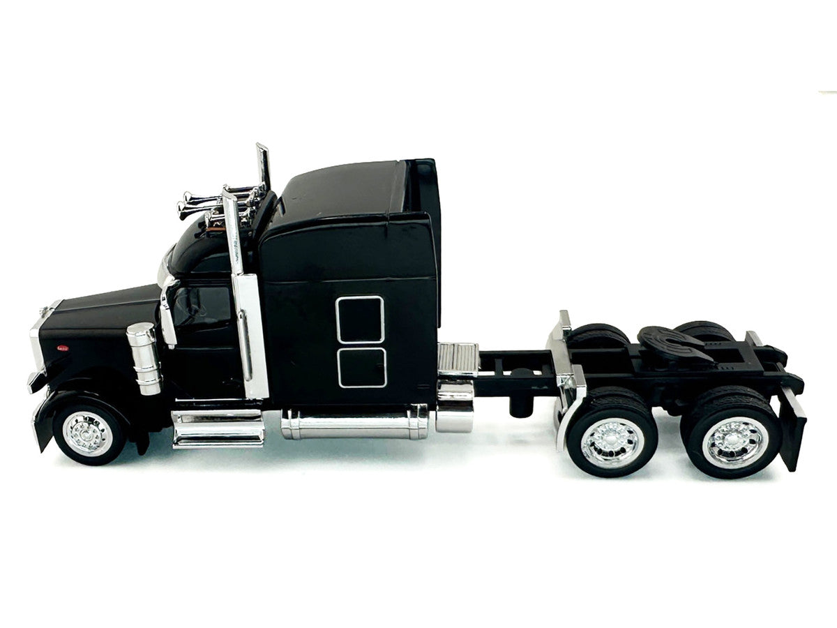 Peterbilt 589 with Stand Up Sleeper Cab Black 1/87 (HO) Plastic Model Car by HO Logistics by HO Logistics Replicas