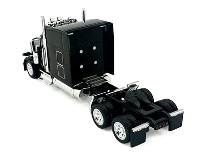 Peterbilt 589 with Stand Up Sleeper Cab Black 1/87 (HO) Plastic Model Car by HO Logistics by HO Logistics Replicas