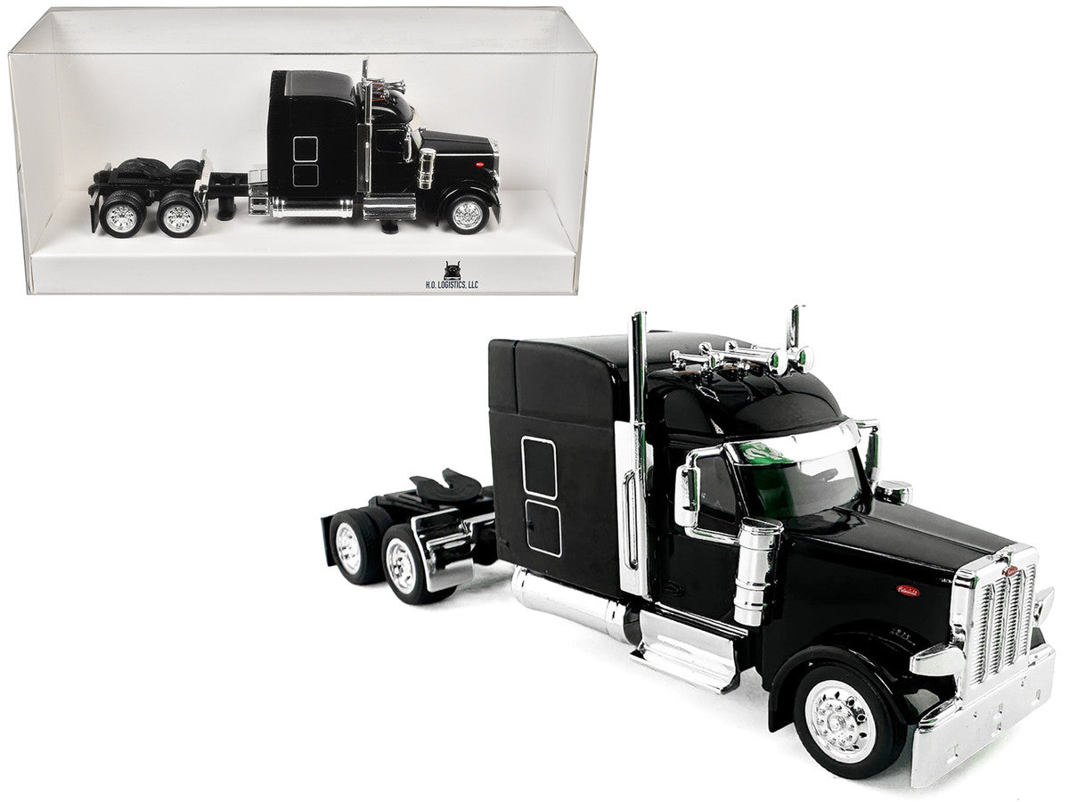 Peterbilt 589 with Stand Up Sleeper Cab Black 1/87 (HO) Plastic Model Car by HO Logistics by HO Logistics Replicas