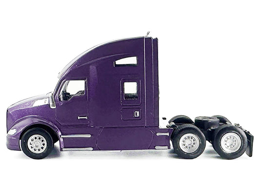 Kenworth T680 Sleeper Cab Purple Metallic 1/87 (HO) Plastic Model Car by HO Logistics by HO Logistics Replicas