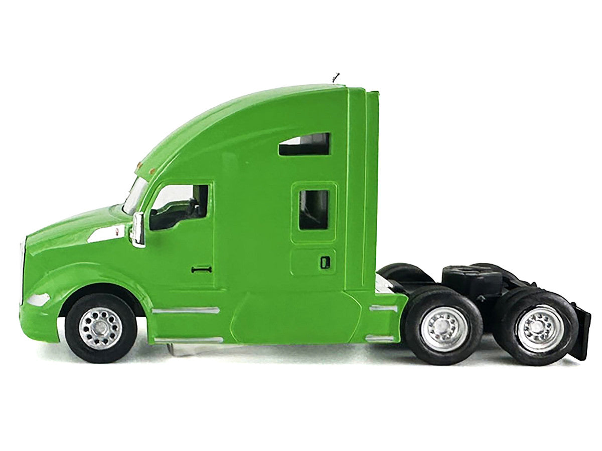 Kenworth T680 Sleeper Cab Lime Green 1/87 (HO) Plastic Model Car by HO Logistics by HO Logistics Replicas