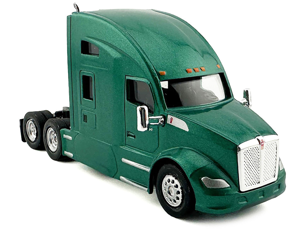 Kenworth T680 Sleeper Cab Green Metallic 1/87 (HO) Plastic Model Car by HO Logistics by HO Logistics Replicas