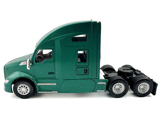 Kenworth T680 Sleeper Cab Green Metallic 1/87 (HO) Plastic Model Car by HO Logistics by HO Logistics Replicas
