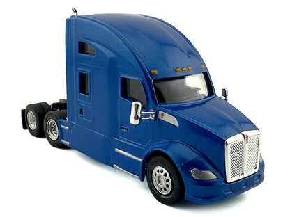 Kenworth T680 Sleeper Cab Blue Metallic 1/87 (HO) Plastic Model Car by HO Logistics by HO Logistics Replicas