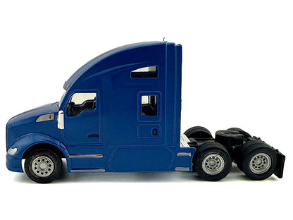 Kenworth T680 Sleeper Cab Blue Metallic 1/87 (HO) Plastic Model Car by HO Logistics by HO Logistics Replicas