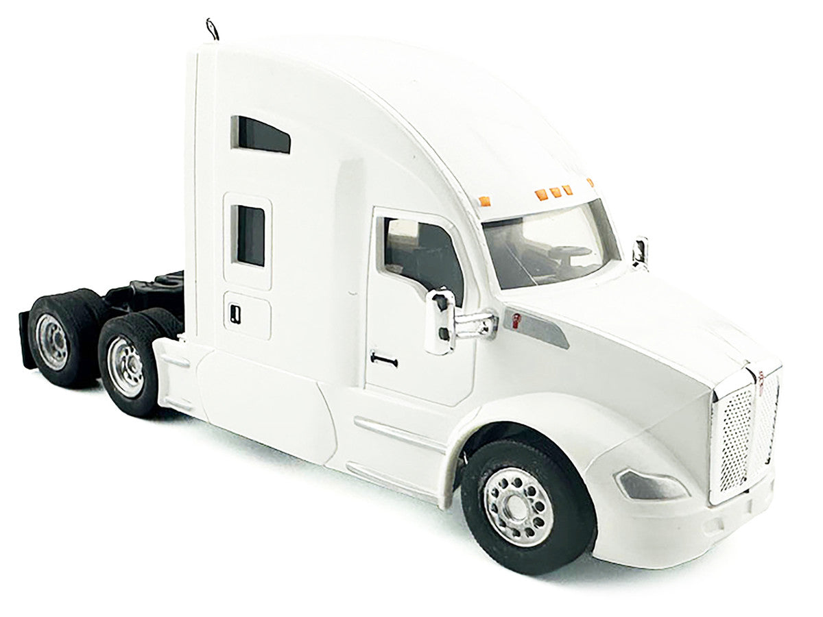 Kenworth T680 Sleeper Cab White 1/87 (HO) Plastic Model Car by HO Logistics by HO Logistics Replicas