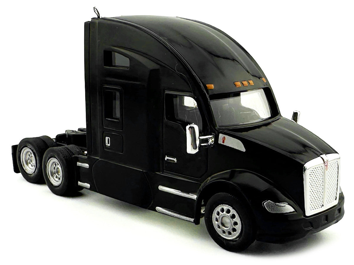 Kenworth T680 Sleeper Cab Black 1/87 (HO) Plastic Model Car by HO Logistics by HO Logistics Replicas