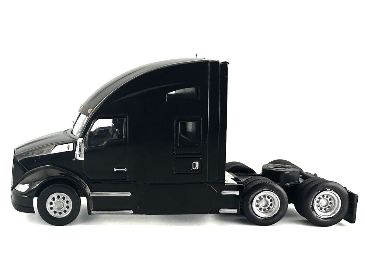 Kenworth T680 Sleeper Cab Black 1/87 (HO) Plastic Model Car by HO Logistics by HO Logistics Replicas
