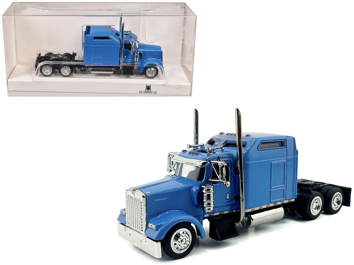 Kenworth W900L Truck Tractor with Sleeper Cab Baby Blue 1/87 (HO) Scale Plastic Model Car by HO Logistics by HO Logistics Replicas